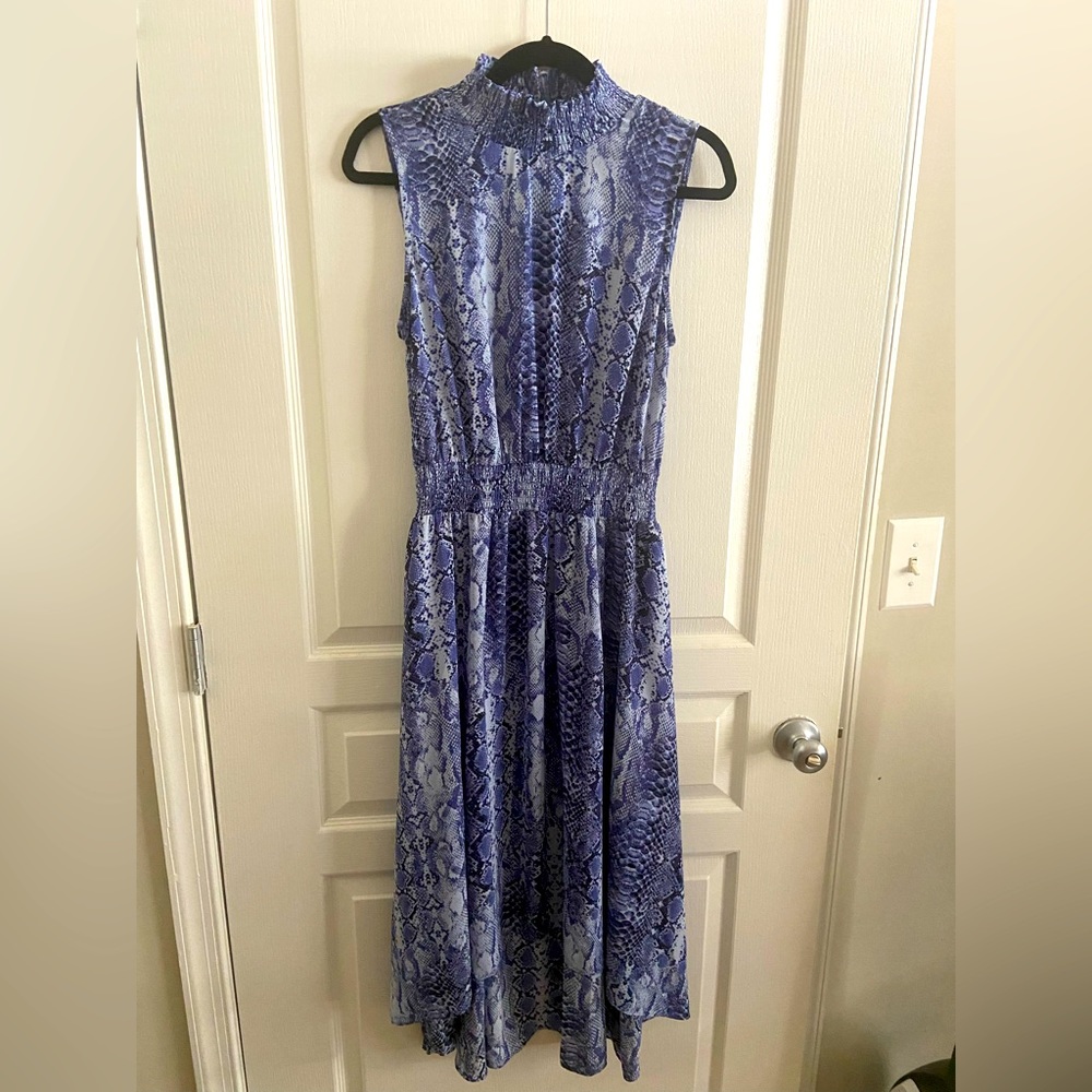 Snakeskin. High low midi dress.